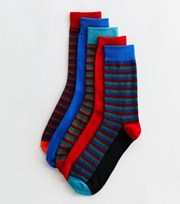 Jack 5 Pack Red and Blue Stripe Socks